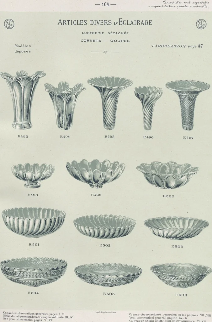 An illustration from Tarif des articles d'eclairage / Compagnie des cristalleries de Baccarat, 1907, leaf 135