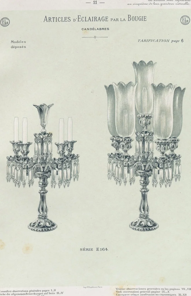 An illustration from Tarif des articles d'eclairage / Compagnie des cristalleries de Baccarat, 1907, leaf 27