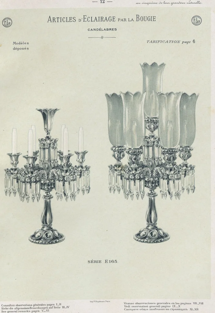 An illustration from Tarif des articles d'eclairage / Compagnie des cristalleries de Baccarat, 1907, leaf 28