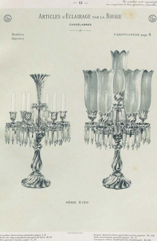 An illustration from Tarif des articles d'eclairage / Compagnie des cristalleries de Baccarat, 1907, leaf 31