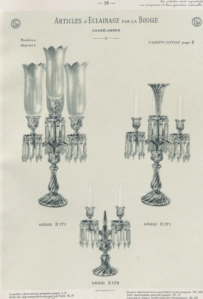 An illustration from Tarif des articles d'eclairage / Compagnie des cristalleries de Baccarat, 1907, leaf 32