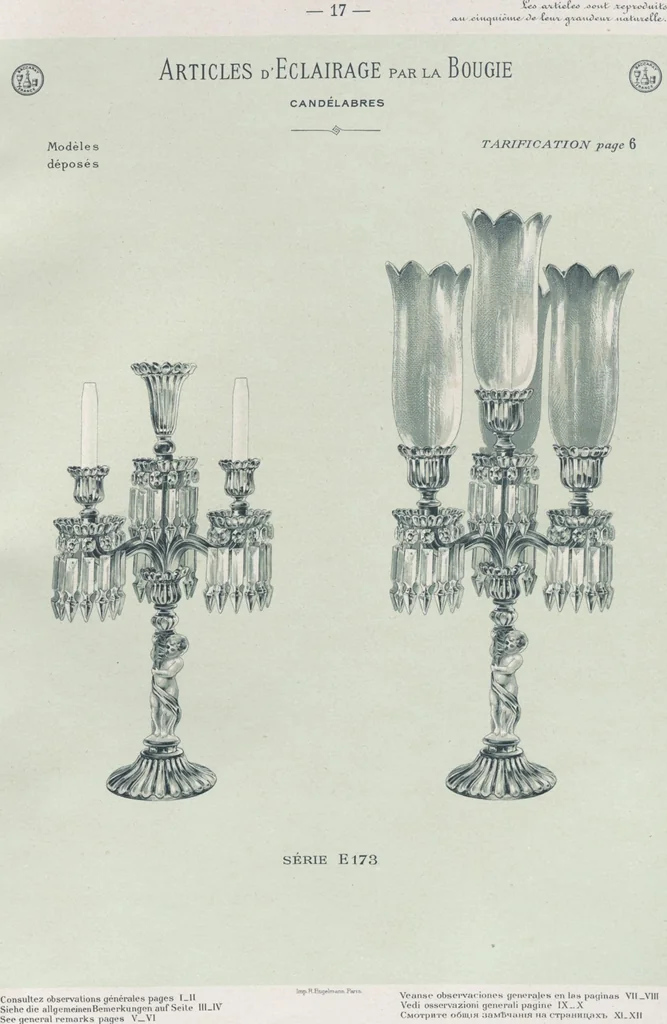 An illustration from Tarif des articles d'eclairage / Compagnie des cristalleries de Baccarat, 1907, leaf 33