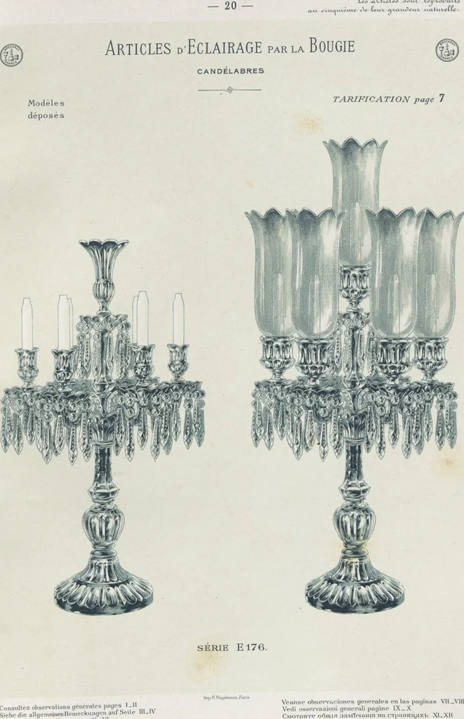 An illustration from Tarif des articles d'eclairage / Compagnie des cristalleries de Baccarat, 1907, leaf 36