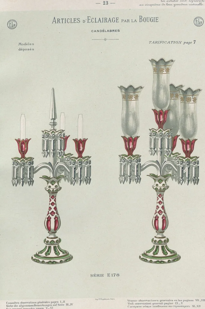 An illustration from Tarif des articles d'eclairage / Compagnie des cristalleries de Baccarat, 1907, leaf 39