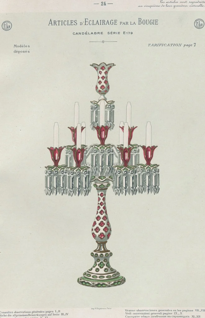 An illustration from Tarif des articles d'eclairage / Compagnie des cristalleries de Baccarat, 1907, leaf 40