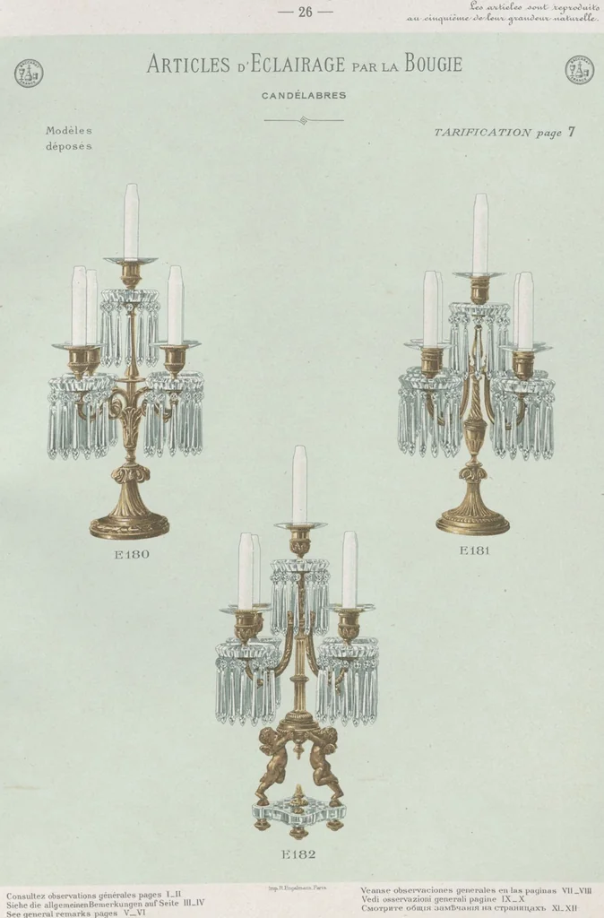 An illustration from Tarif des articles d'eclairage / Compagnie des cristalleries de Baccarat, 1907, leaf 42