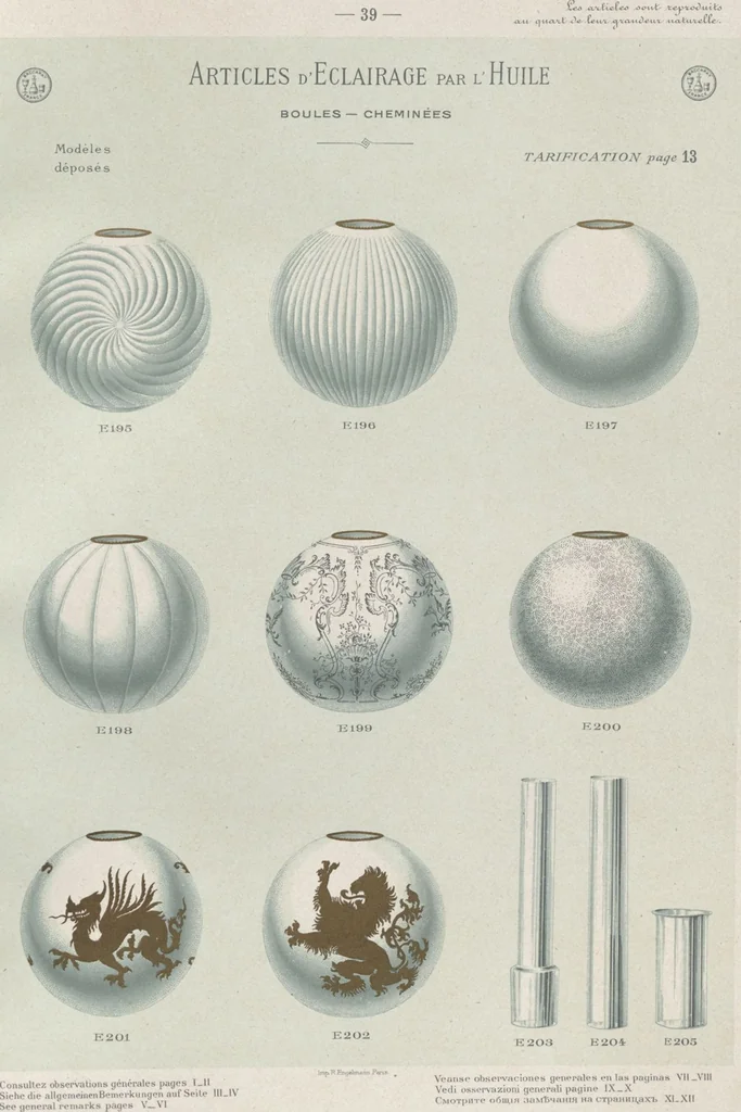 An illustration from Tarif des articles d'eclairage / Compagnie des cristalleries de Baccarat, 1907, leaf 56