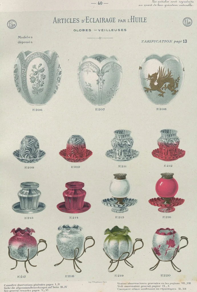An illustration from Tarif des articles d'eclairage / Compagnie des cristalleries de Baccarat, 1907, leaf 57