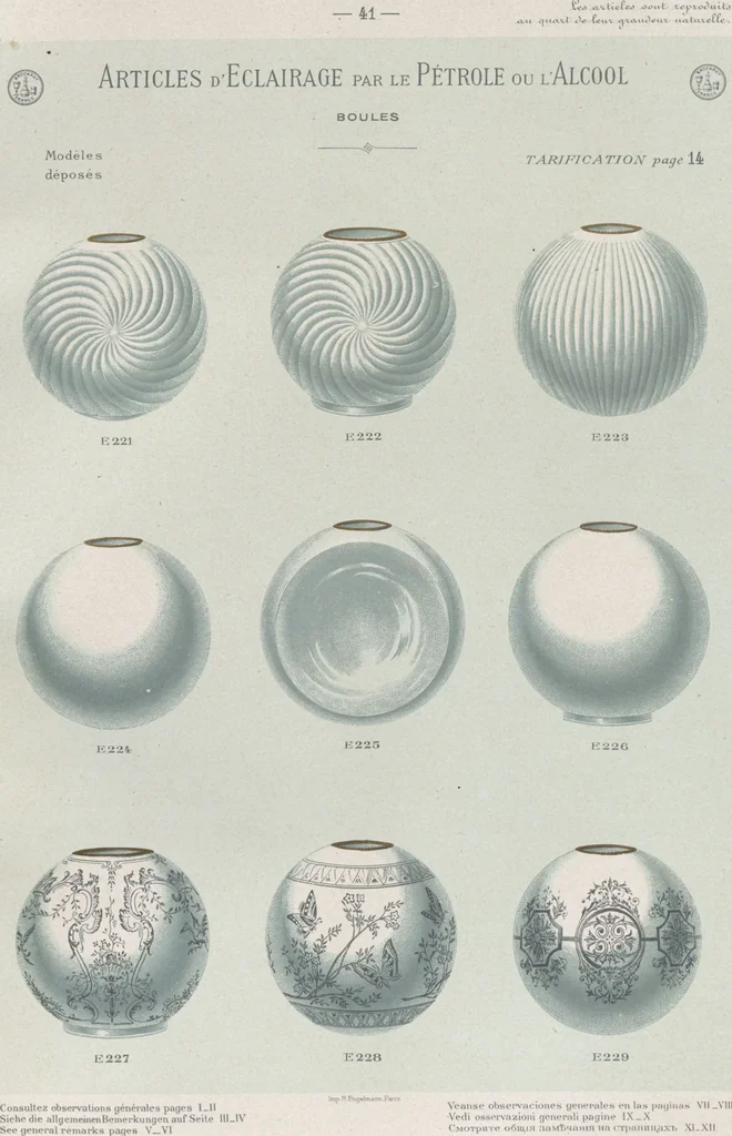 An illustration from Tarif des articles d'eclairage / Compagnie des cristalleries de Baccarat, 1907, leaf 59