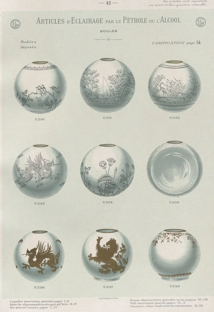 An illustration from Tarif des articles d'eclairage / Compagnie des cristalleries de Baccarat, 1907, leaf 60