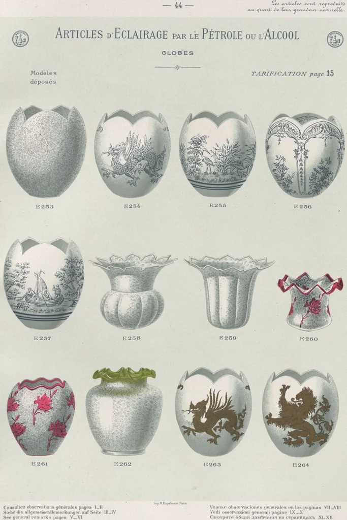 An illustration from Tarif des articles d'eclairage / Compagnie des cristalleries de Baccarat, 1907, leaf 62