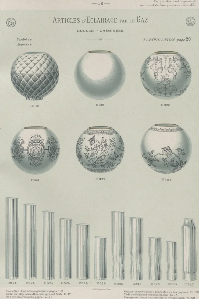 An illustration from Tarif des articles d'eclairage / Compagnie des cristalleries de Baccarat, 1907, leaf 76