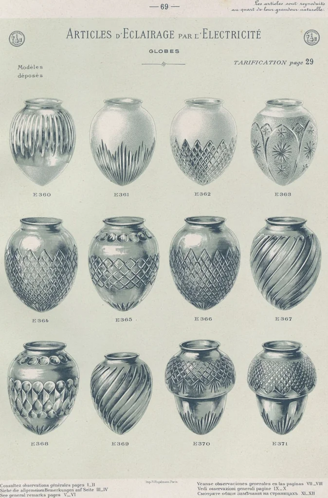 An illustration from Tarif des articles d'eclairage / Compagnie des cristalleries de Baccarat, 1907, leaf 89