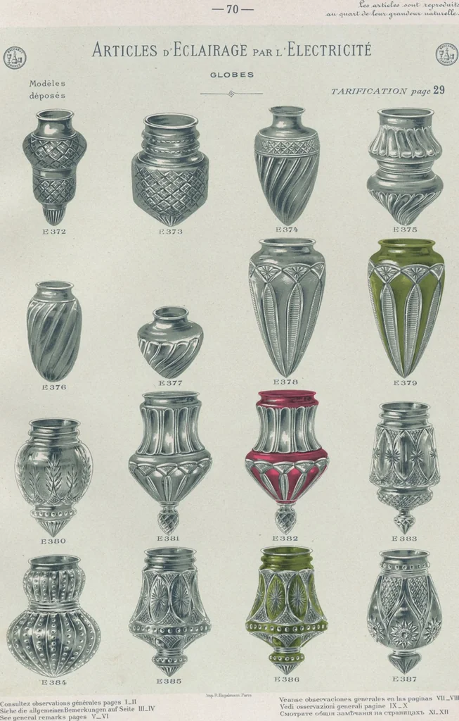 An illustration from Tarif des articles d'eclairage / Compagnie des cristalleries de Baccarat, 1907, leaf 90