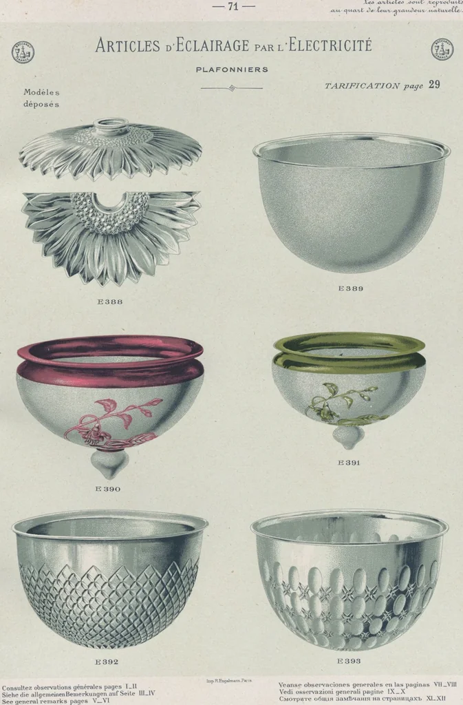 An illustration from Tarif des articles d'eclairage / Compagnie des cristalleries de Baccarat, 1907, leaf 92