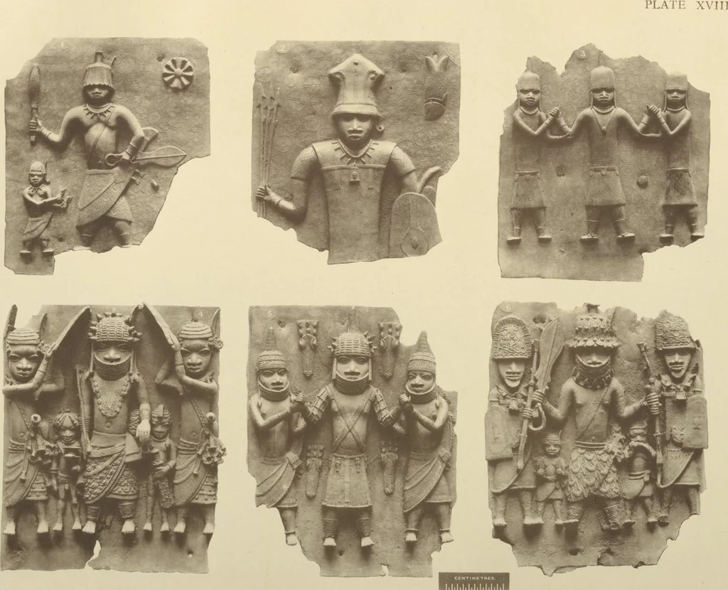 An illustration from Antiquities from the city of Benin and from other parts of West Africa in the British Museum / by Charles Hercules Read and Ormonde Maddock Dalton, 1899, leaf 104