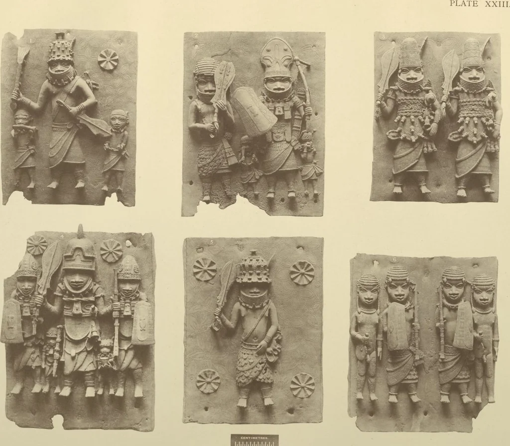 An illustration from Antiquities from the city of Benin and from other parts of West Africa in the British Museum / by Charles Hercules Read and Ormonde Maddock Dalton, 1899, leaf 114
