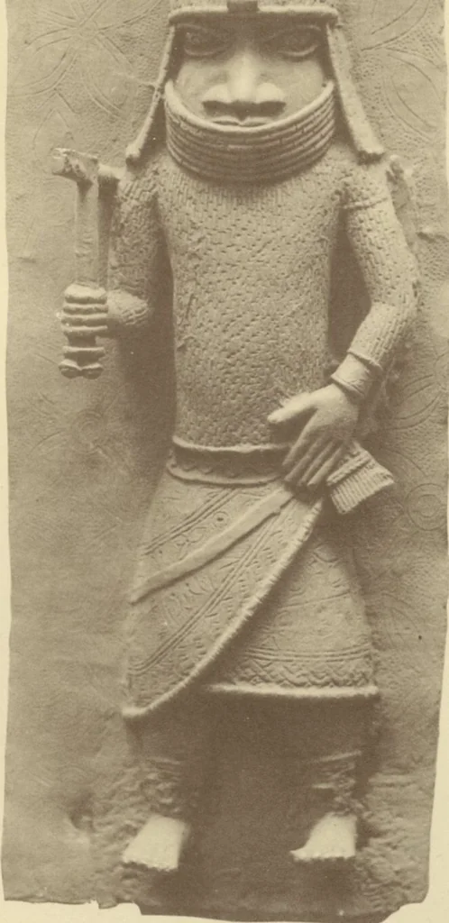 An illustration from Antiquities from the city of Benin and from other parts of West Africa in the British Museum / by Charles Hercules Read and Ormonde Maddock Dalton, 1899, leaf 120