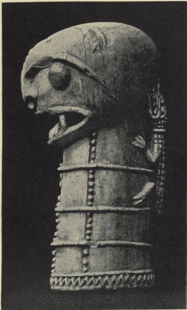 An illustration from Antiquities from the city of Benin and from other parts of West Africa in the British Museum / by Charles Hercules Read and Ormonde Maddock Dalton, 1899, leaf 43