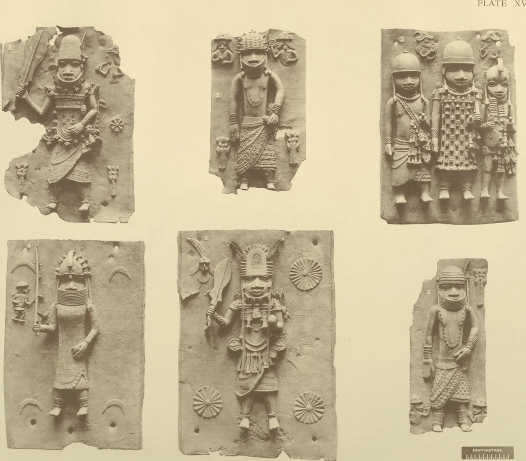 An illustration from Antiquities from the city of Benin and from other parts of West Africa in the British Museum / by Charles Hercules Read and Ormonde Maddock Dalton, 1899, leaf 98