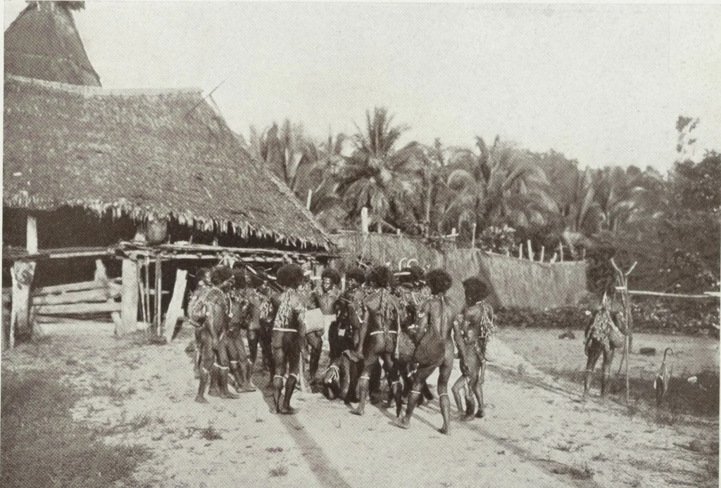 An illustration from Forschungen im Innern der Insel Neuguinea : (Bericht des Führers über die wissenschaftlichen Ergebnisse der deutschen Grenzexpedition in das westliche Kaiser-Wilhelmsland 1910), 1914, leaf 143