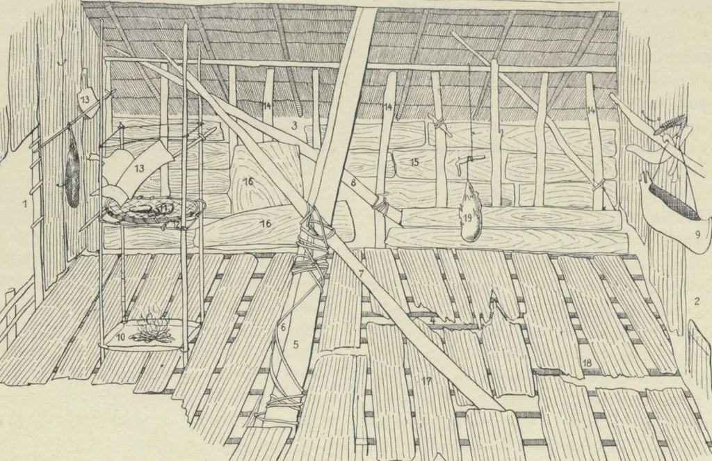 An illustration from Forschungen im Innern der Insel Neuguinea : (Bericht des Führers über die wissenschaftlichen Ergebnisse der deutschen Grenzexpedition in das westliche Kaiser-Wilhelmsland 1910), 1914, leaf 61