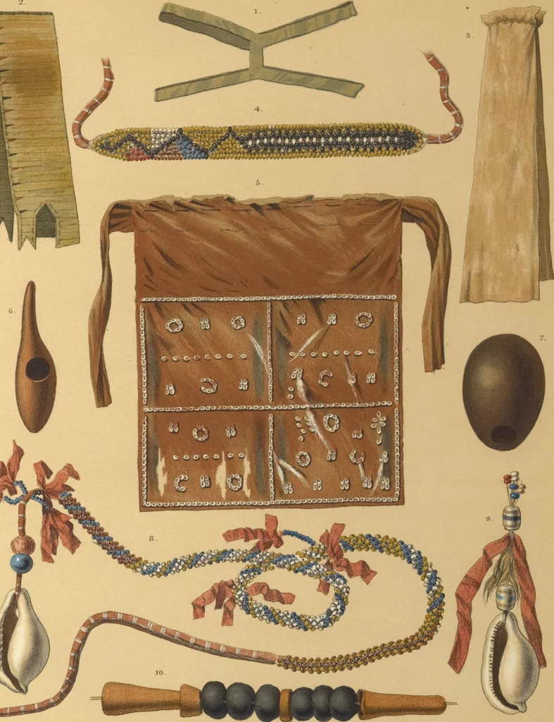 An illustration from Ethnographische beschrijving van de west- en noord-kust van Nederlandsch Nieuw-Guinea / door F.S.A. de Clercq met medewerking van J.D.E. Schmeltz ... Met bijvoeging eener schets der ethnographie van Duitsch en Britsch Nieuw-Guinea. Met 42 platen en 51 tekstillustraties, 1893, leaf 348