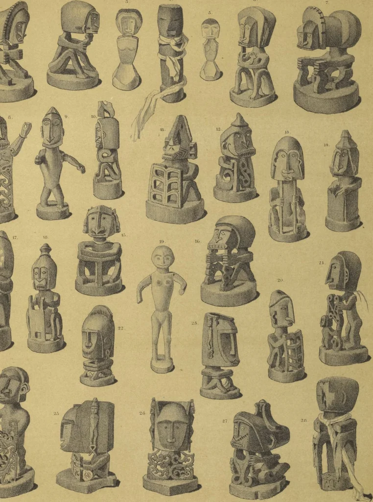 An illustration from Ethnographische beschrijving van de west- en noord-kust van Nederlandsch Nieuw-Guinea / door F.S.A. de Clercq met medewerking van J.D.E. Schmeltz ... Met bijvoeging eener schets der ethnographie van Duitsch en Britsch Nieuw-Guinea. Met 42 platen en 51 tekstillustraties, 1893, leaf 394