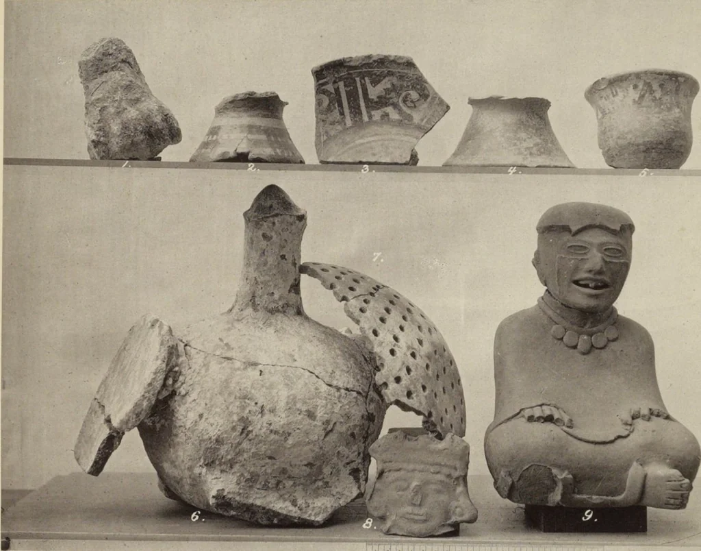 An illustration from Alt-Mexico : Archäologische Beiträge zur Kulturgeschichte seiner Bewohner : [volume 1] / von Hermann Strebel, 1885, leaf 149