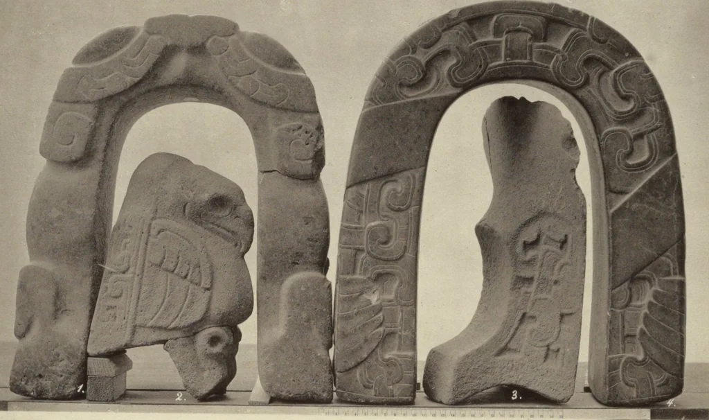 An illustration from Alt-Mexico : Archäologische Beiträge zur Kulturgeschichte seiner Bewohner : [volume 1] / von Hermann Strebel, 1885, leaf 177
