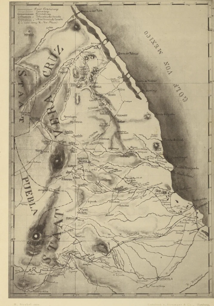 An illustration from Alt-Mexico : Archäologische Beiträge zur Kulturgeschichte seiner Bewohner : [volume 1] / von Hermann Strebel, 1885, leaf 181