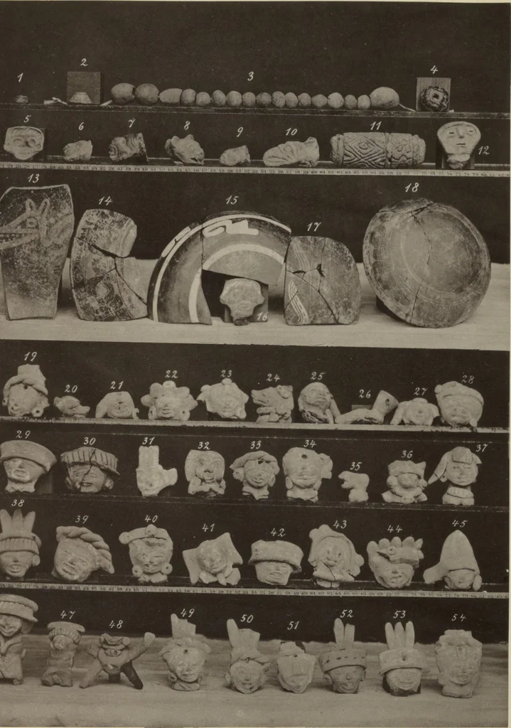 An illustration from Alt-Mexico : Archäologische Beiträge zur Kulturgeschichte seiner Bewohner : [volume 2] / von Hermann Strebel, 1885, leaf 175