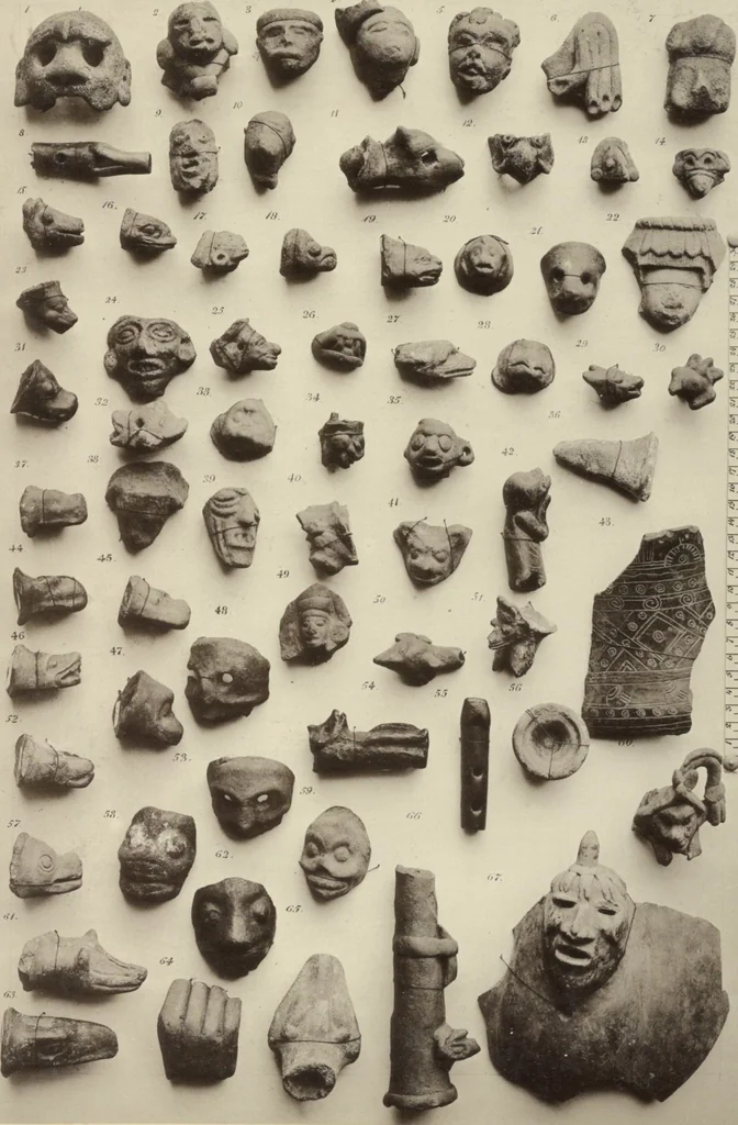 An illustration from Alt-Mexico : Archäologische Beiträge zur Kulturgeschichte seiner Bewohner : [volume 2] / von Hermann Strebel, 1885, leaf 211