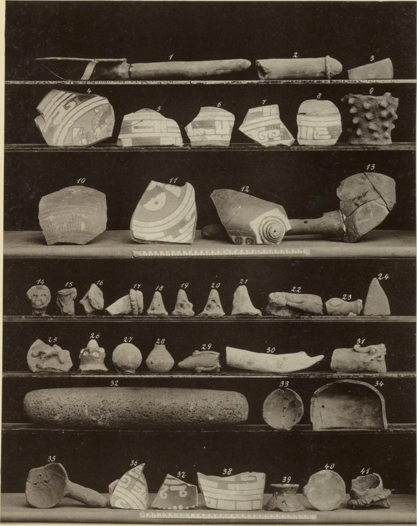 An illustration from Alt-Mexico : Archäologische Beiträge zur Kulturgeschichte seiner Bewohner : [volume 2] / von Hermann Strebel, 1885, leaf 215