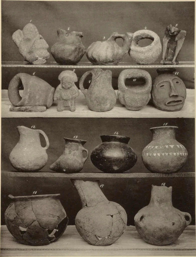 An illustration from Alt-Mexico : Archäologische Beiträge zur Kulturgeschichte seiner Bewohner : [volume 2] / von Hermann Strebel, 1885, leaf 217