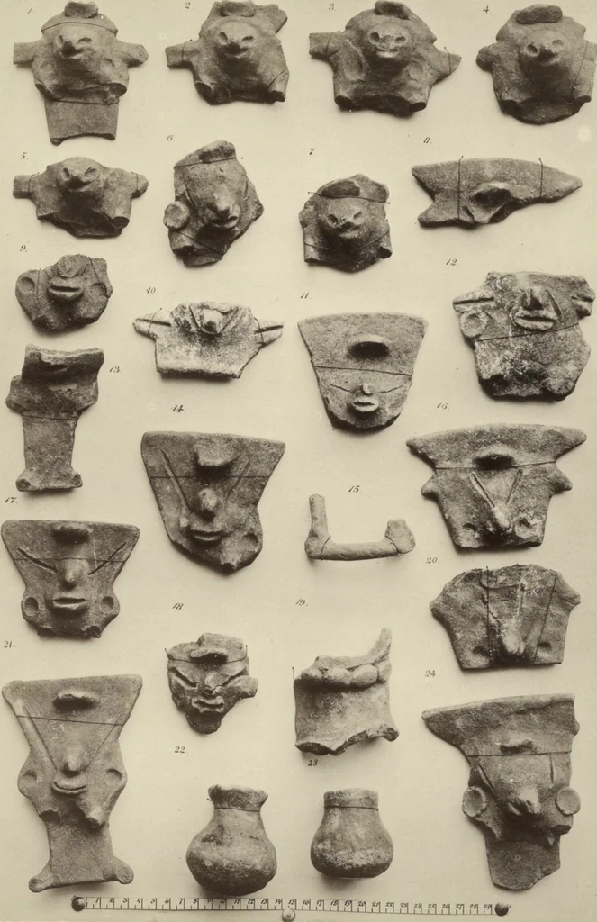 An illustration from Alt-Mexico : Archäologische Beiträge zur Kulturgeschichte seiner Bewohner : [volume 2] / von Hermann Strebel, 1885, leaf 235