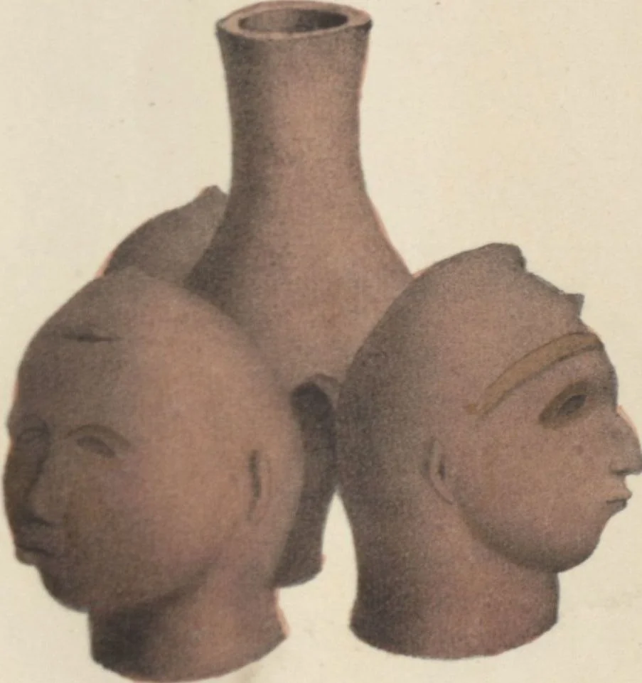 An illustration from Antiquités mexicaines : relation des trois expéditions du capitaine Dupaix, ordonnées en 1805, 1806, et 1807, pour la recherche des antiquités du pays, notamment celles de Mitla et de Palenque : [atlas] / accompagnée des dessins de Castañeda et d'une carte du pays exploré ; suivie d'un parallèle de ces monuments avec ceux de l'Égypte, de l'Indostan, et du reste de l'ancien monde, par M. Alexandre Lenoir, d'une dissertation sur l'origine de l'ancienne population des deux Amériques et sur les diverses antiquités de ce continent, par M. Warden, avec un discours préliminaire par M. Charles Farcy, et des notes explicatives, et autres documents, par MM. Baradère, de St. Priest, et plusieurs voyageurs que ont parcouru l'Amérique, 1834, leaf 171