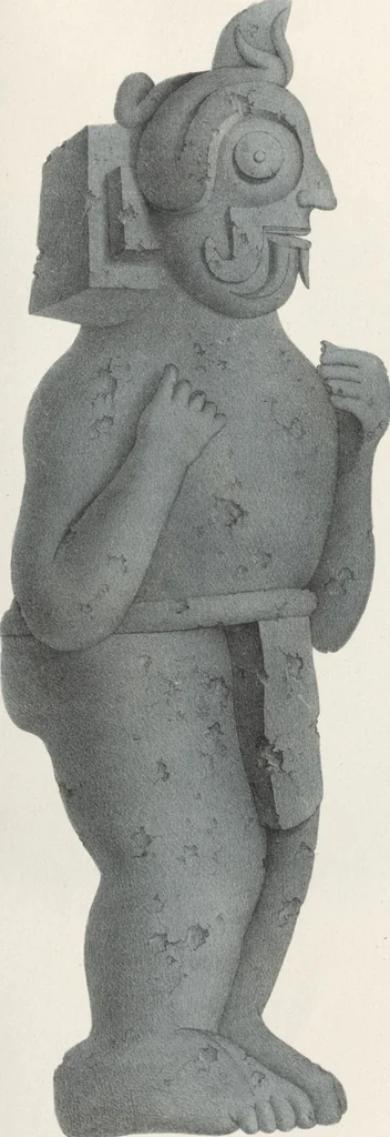 An illustration from Antiquités mexicaines : relation des trois expéditions du capitaine Dupaix, ordonnées en 1805, 1806, et 1807, pour la recherche des antiquités du pays, notamment celles de Mitla et de Palenque : [atlas] / accompagnée des dessins de Castañeda et d'une carte du pays exploré ; suivie d'un parallèle de ces monuments avec ceux de l'Égypte, de l'Indostan, et du reste de l'ancien monde, par M. Alexandre Lenoir, d'une dissertation sur l'origine de l'ancienne population des deux Amériques et sur les diverses antiquités de ce continent, par M. Warden, avec un discours préliminaire par M. Charles Farcy, et des notes explicatives, et autres documents, par MM. Baradère, de St. Priest, et plusieurs voyageurs que ont parcouru l'Amérique, 1834, leaf 26