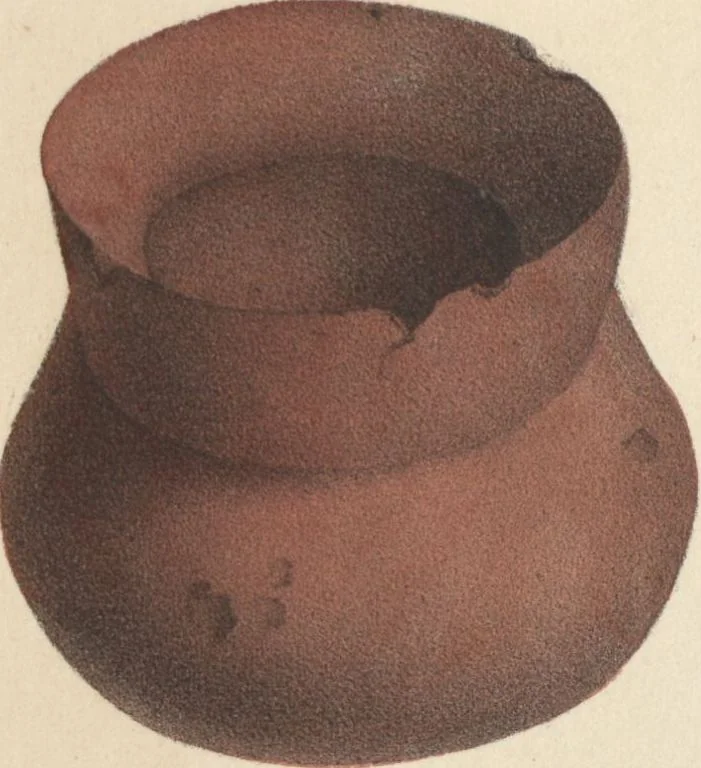 An illustration from Antiquités mexicaines : relation des trois expéditions du capitaine Dupaix, ordonnées en 1805, 1806, et 1807, pour la recherche des antiquités du pays, notamment celles de Mitla et de Palenque : [atlas] / accompagnée des dessins de Castañeda et d'une carte du pays exploré ; suivie d'un parallèle de ces monuments avec ceux de l'Égypte, de l'Indostan, et du reste de l'ancien monde, par M. Alexandre Lenoir, d'une dissertation sur l'origine de l'ancienne population des deux Amériques et sur les diverses antiquités de ce continent, par M. Warden, avec un discours préliminaire par M. Charles Farcy, et des notes explicatives, et autres documents, par MM. Baradère, de St. Priest, et plusieurs voyageurs que ont parcouru l'Amérique, 1834, leaf 96