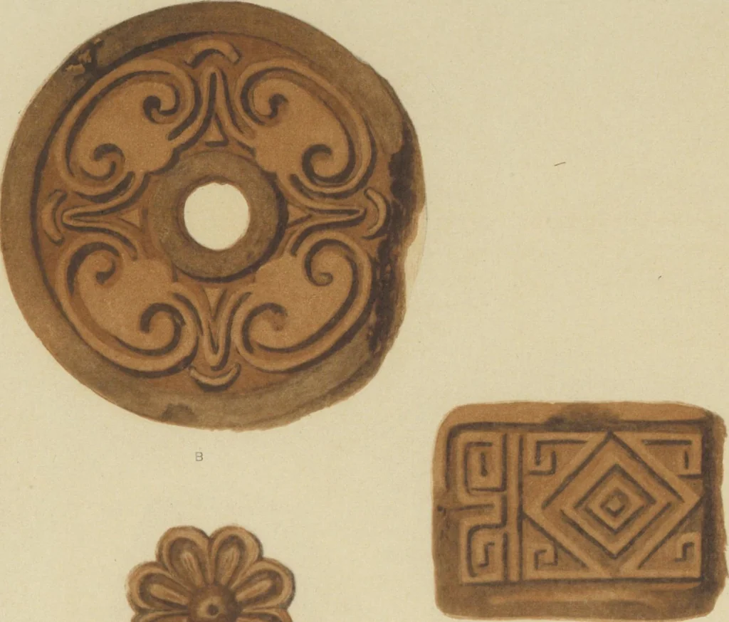 An illustration from Monumentos del arte mexicano antiguo : Ornamentación, mitología, tributos y monumentos : [volume 2] / por el Dr. Antonio Peñafiel, 1890, leaf 12