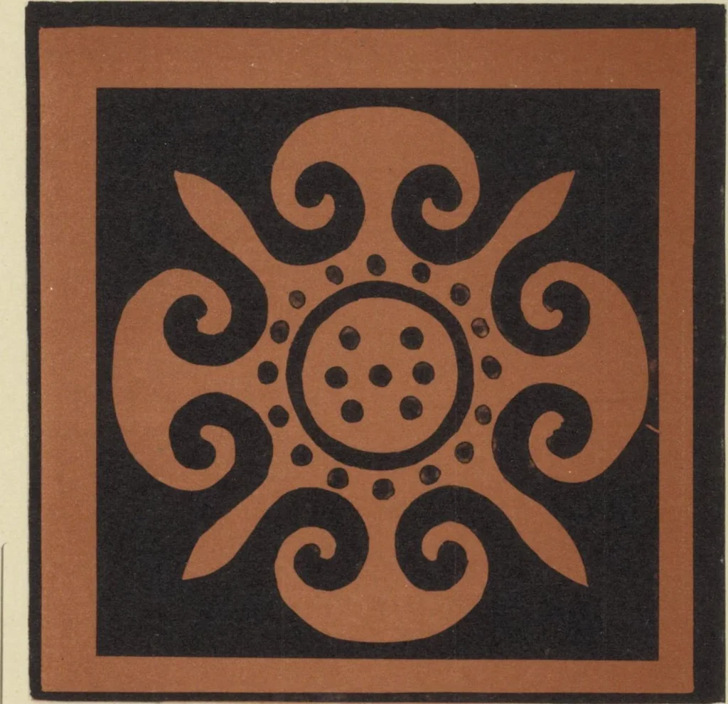 An illustration from Monumentos del arte mexicano antiguo : Ornamentación, mitología, tributos y monumentos : [volume 2] / por el Dr. Antonio Peñafiel, 1890, leaf 120