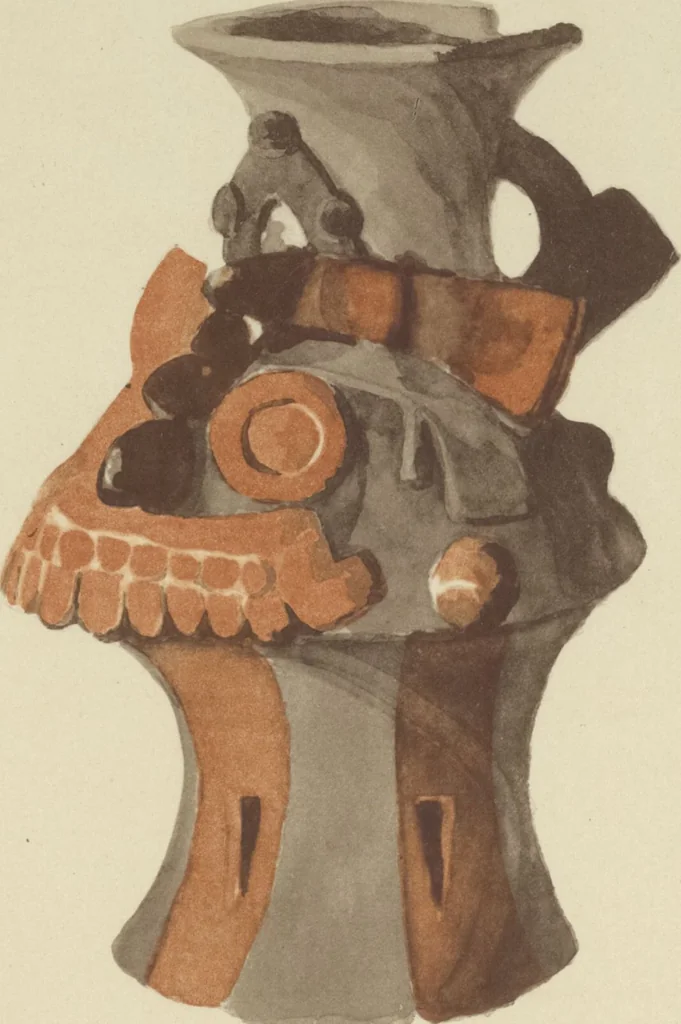 An illustration from Monumentos del arte mexicano antiguo : Ornamentación, mitología, tributos y monumentos : [volume 2] / por el Dr. Antonio Peñafiel, 1890, leaf 128