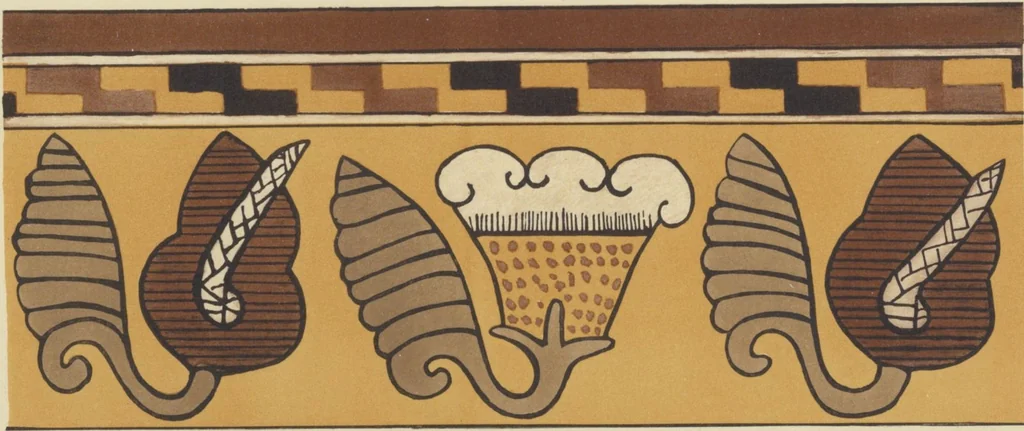 An illustration from Monumentos del arte mexicano antiguo : Ornamentación, mitología, tributos y monumentos : [volume 2] / por el Dr. Antonio Peñafiel, 1890, leaf 130
