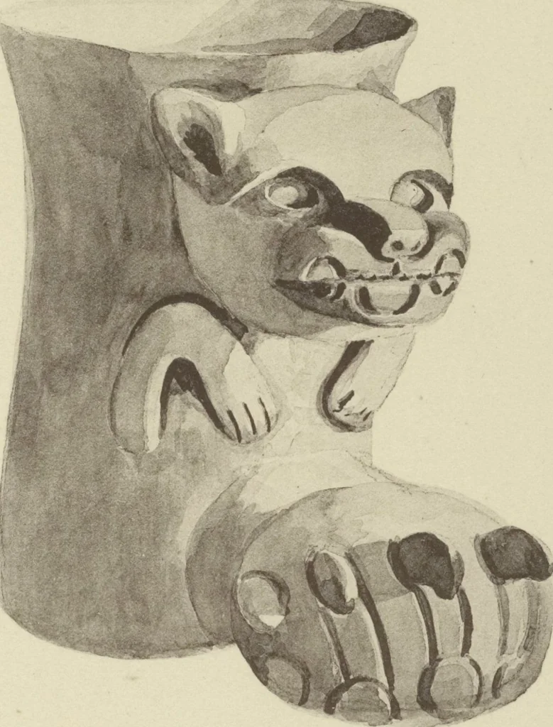 An illustration from Monumentos del arte mexicano antiguo : Ornamentación, mitología, tributos y monumentos : [volume 2] / por el Dr. Antonio Peñafiel, 1890, leaf 142