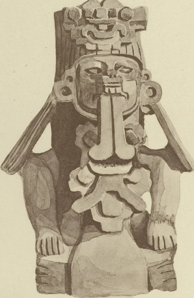 An illustration from Monumentos del arte mexicano antiguo : Ornamentación, mitología, tributos y monumentos : [volume 2] / por el Dr. Antonio Peñafiel, 1890, leaf 144