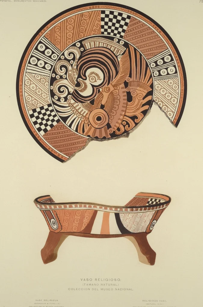 An illustration from Monumentos del arte mexicano antiguo : Ornamentación, mitología, tributos y monumentos : [volume 2] / por el Dr. Antonio Peñafiel, 1890, leaf 154