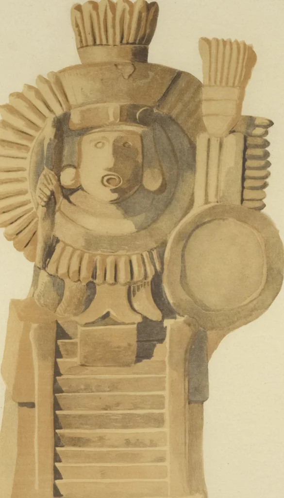 An illustration from Monumentos del arte mexicano antiguo : Ornamentación, mitología, tributos y monumentos : [volume 2] / por el Dr. Antonio Peñafiel, 1890, leaf 174
