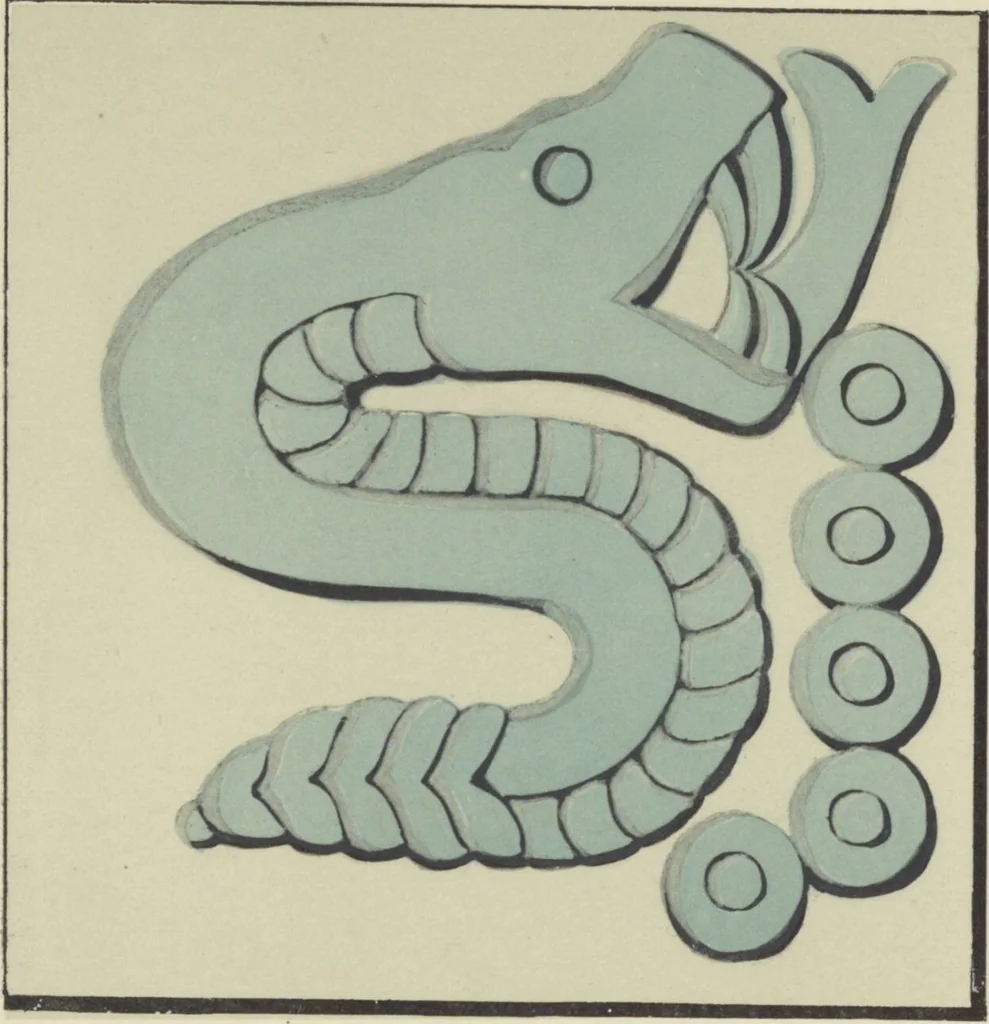 An illustration from Monumentos del arte mexicano antiguo : Ornamentación, mitología, tributos y monumentos : [volume 2] / por el Dr. Antonio Peñafiel, 1890, leaf 268