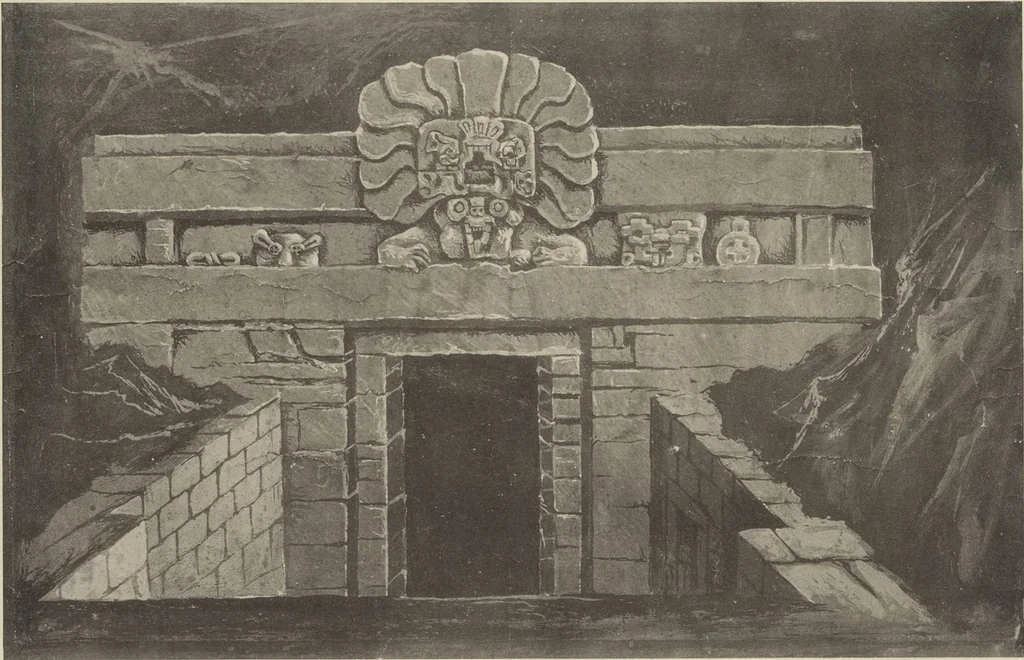 An illustration from Monumentos del arte mexicano antiguo : Ornamentación, mitología, tributos y monumentos : [volume 2] / por el Dr. Antonio Peñafiel, 1890, leaf 280