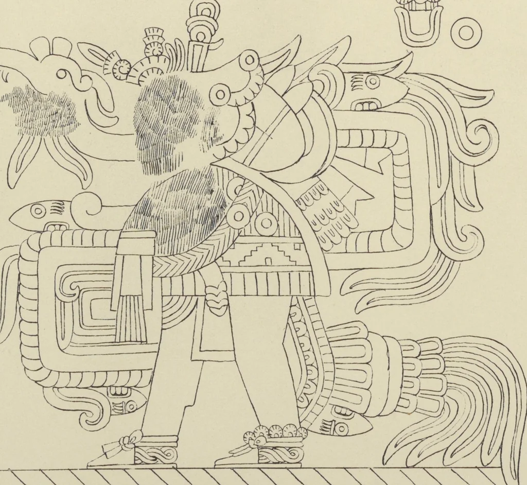 An illustration from Monumentos del arte mexicano antiguo : Ornamentación, mitología, tributos y monumentos : [volume 2] / por el Dr. Antonio Peñafiel, 1890, leaf 328
